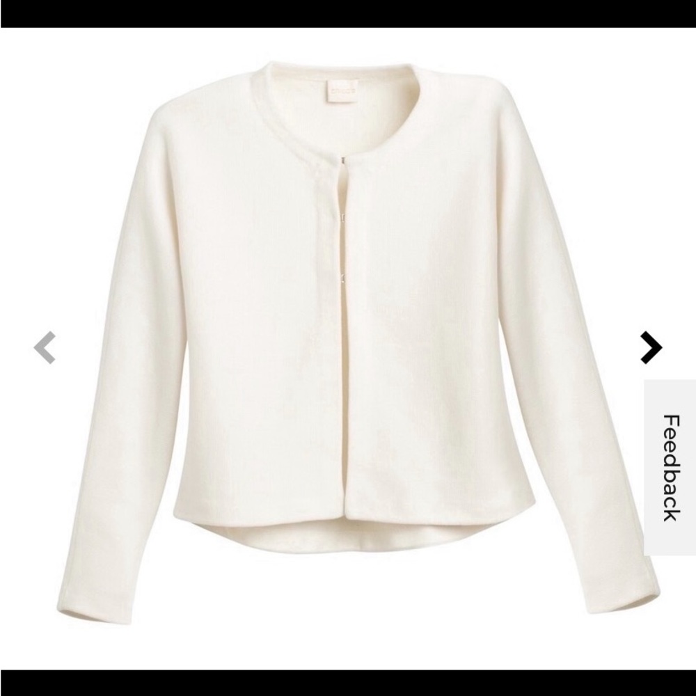 NWT Chico’s Alba Long Sleeve Cropped Cardigan in Ecru size 1 (Med)